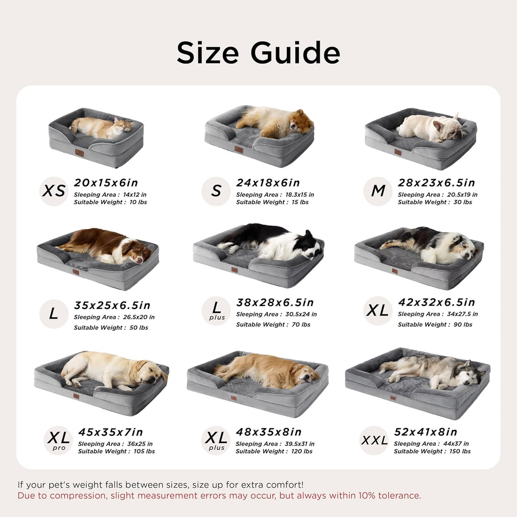 Orthopedic Dog Bed Medium Washable Original Design, 28" Grey
