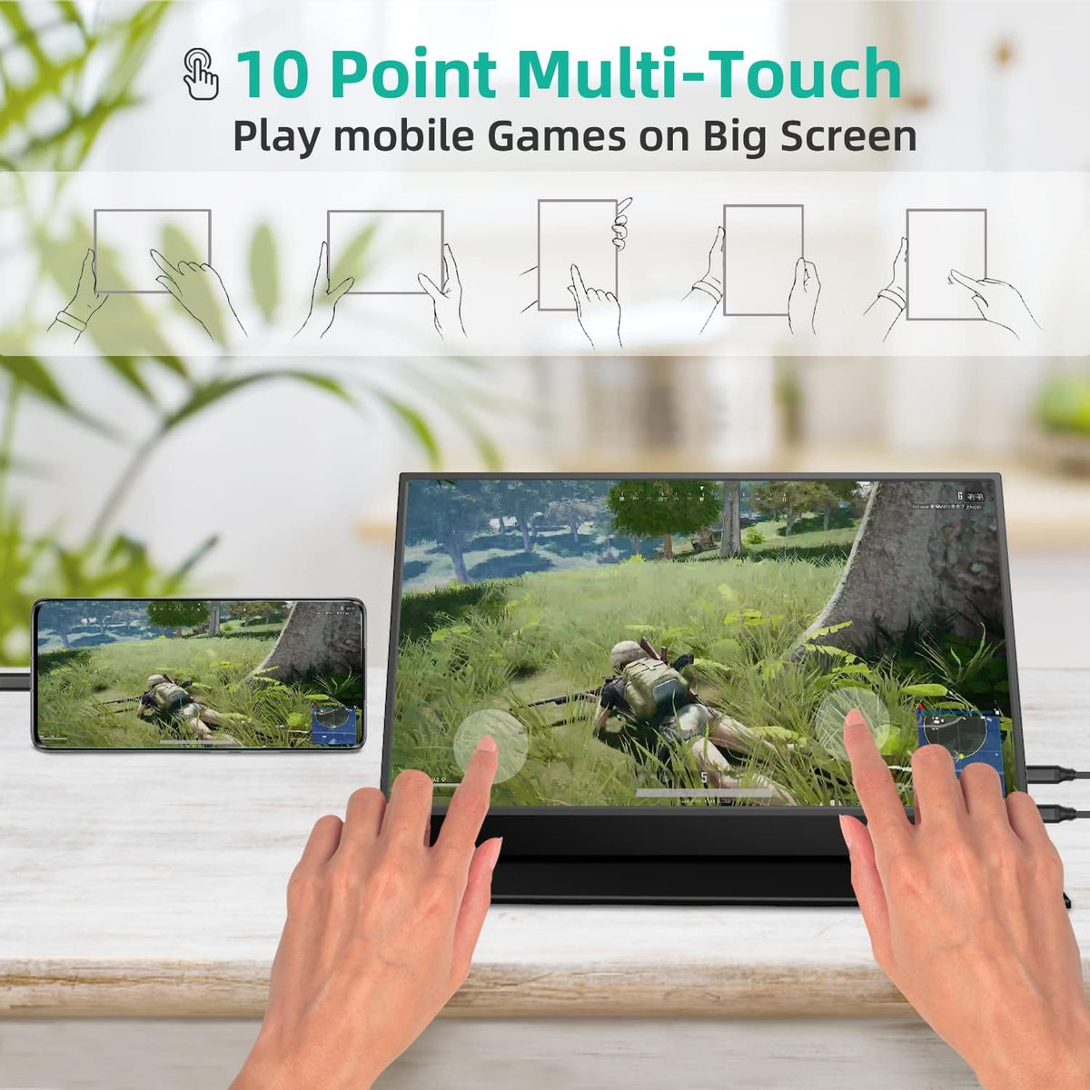 Portable Laptop Monitor Touchscreen 15" IPS FHD 1080P Gaming Monitor HDMI External Display USB C Travel Second Monitor with Smart Cover & Dual Speaker for Laptop PC Phone PS4 Xbox Switch…