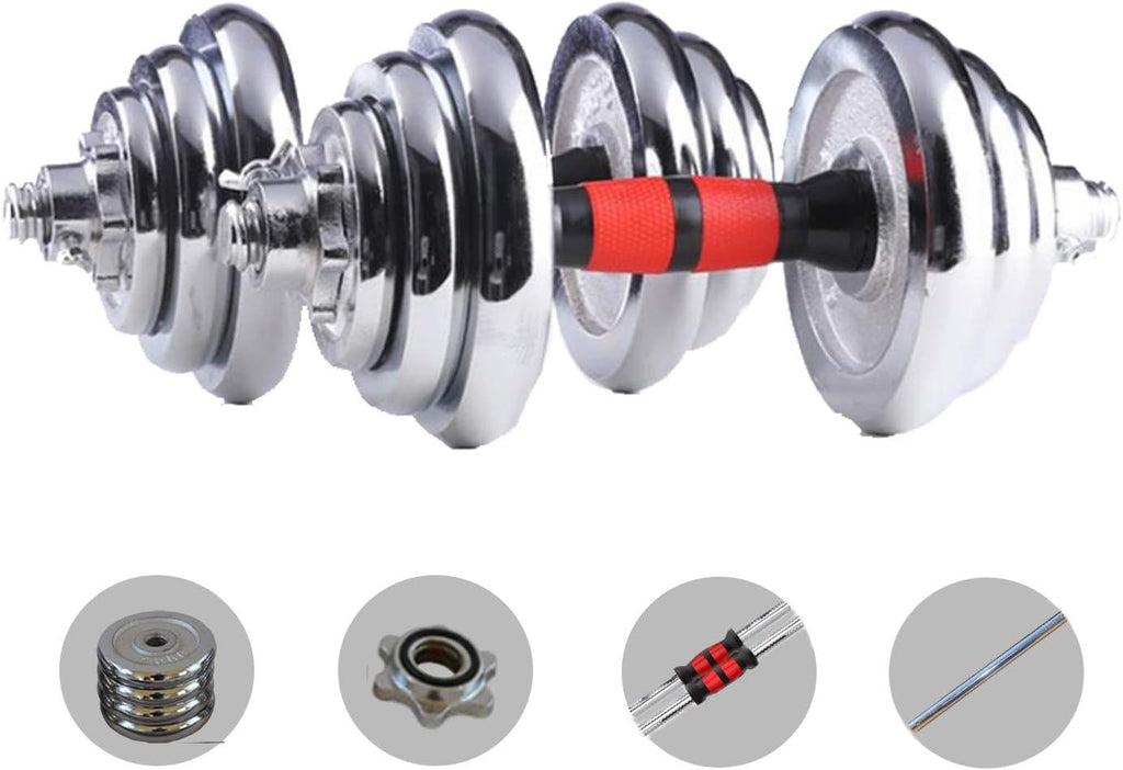 Cast Iron Adjustable Dumbbell Barbell Set (110LB/66LB/44LB), Weight with Connecting Rod 2 in 1 Home Body Workout Exercise Equipment for Men and Woman…