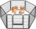 24" H 6-Panel Extra Wide Dog Playpen W/Door for Indoor Outdoor